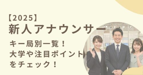 2025新人アナウンサーのアイキャッチ画像