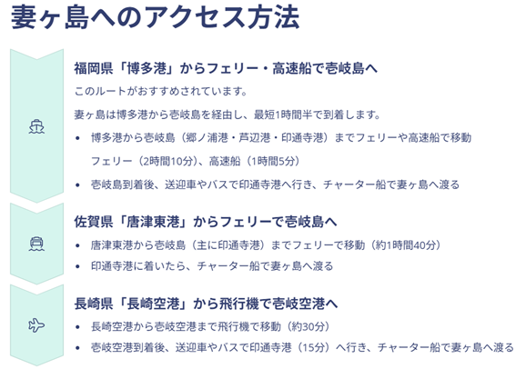 妻ヶ島への行き方